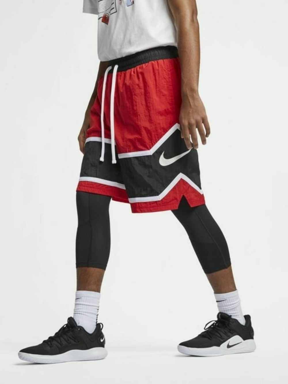 Nike Throwback Basketball Shorts Red Black Size M